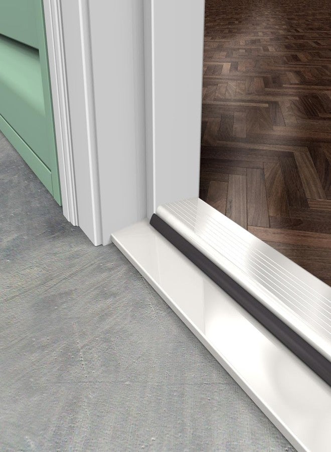 Barzen Door Threshold for Exterior Door - Outswing Exterior Door Threshold Seal, Fixed Bumper Sill with Q-Lon Seal, Oak with Aluminum Top - 36 inches (Aluminum, 36") - Image 3